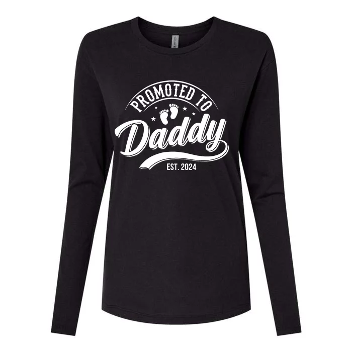 Promoted To Dad Est 2024 Soon To Be Dad Womens Cotton Relaxed Long Sleeve T-Shirt