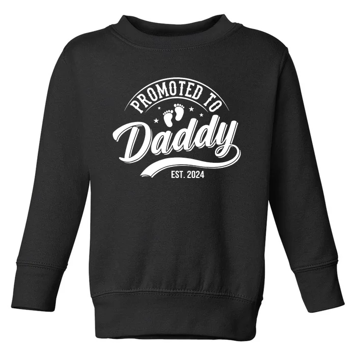 Promoted To Dad Est 2024 Soon To Be Dad Toddler Sweatshirt