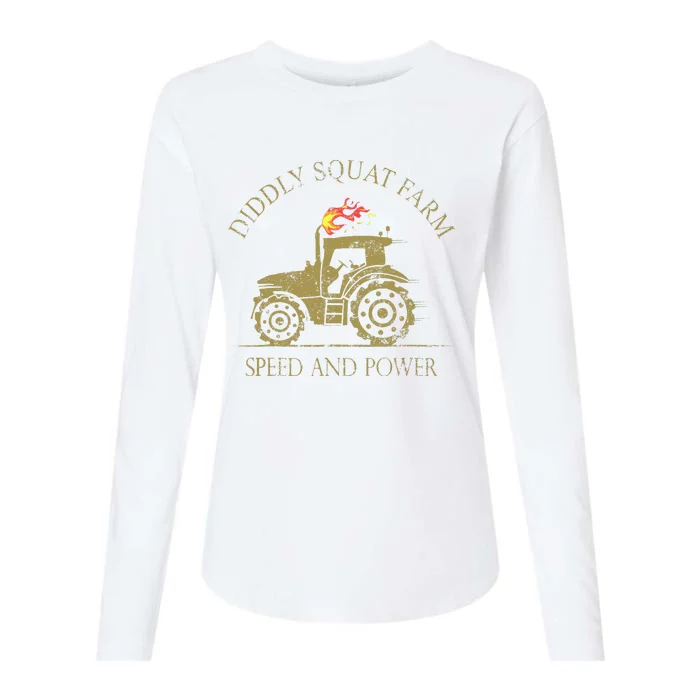 Perfect Tractor Design Diddly Squat Farm Speed And Power Womens Cotton Relaxed Long Sleeve T-Shirt