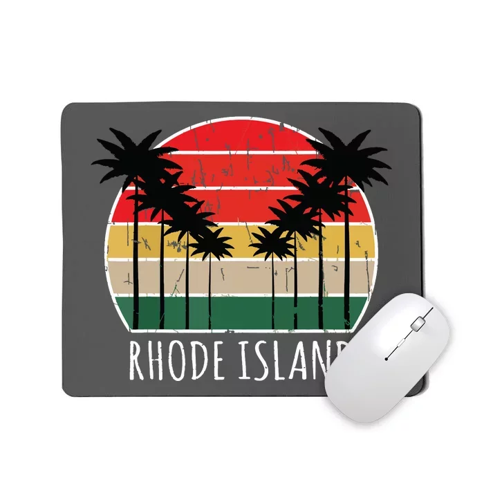 Palm Tree Distressed Rhode Island Beach Sunset Design Mousepad