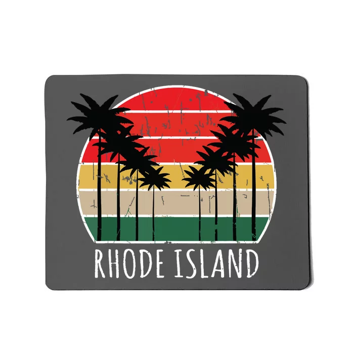 Palm Tree Distressed Rhode Island Beach Sunset Design Mousepad