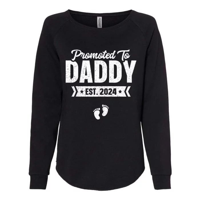 Promoted To Daddy Est. 2024 Baby Gift For New Daddy Womens California Wash Sweatshirt