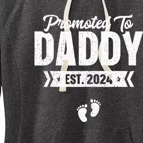 Promoted To Daddy Est. 2024 Baby Gift For New Daddy Women's Fleece Hoodie