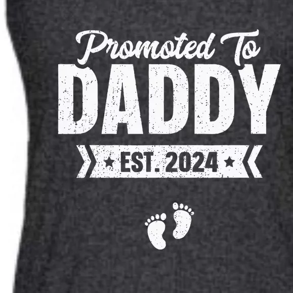 Promoted To Daddy Est. 2024 Baby Gift For New Daddy Ladies Essential Flowy Tank