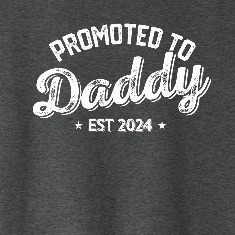 Promoted To Daddy Est. 2024 New Dad New Birth Fathers Day Women's Crop Top Tee