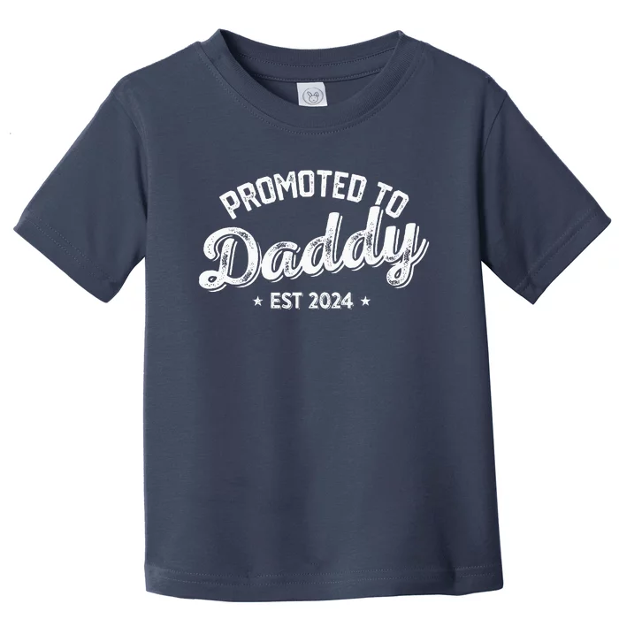 Promoted To Daddy Est. 2024 New Dad New Birth Fathers Day Toddler T-Shirt