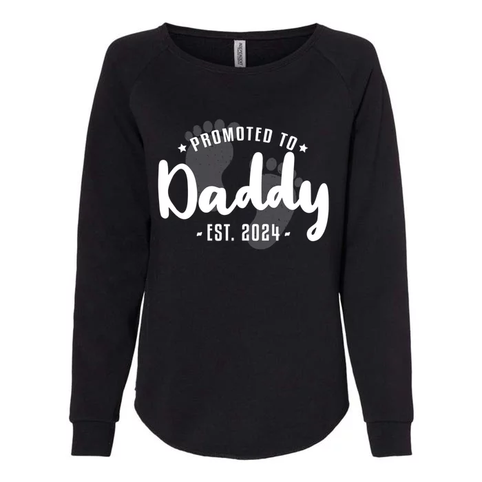 Promoted To Daddy Est 2024 Vintage Dad To Be Fathers Day Gift Womens California Wash Sweatshirt