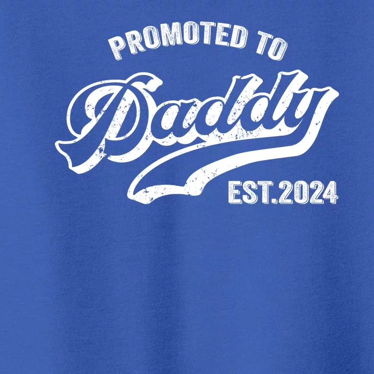 Promoted To Daddy 2024 Funny Humor New Dad Baby First Time Fathers Day Toddler T-Shirt