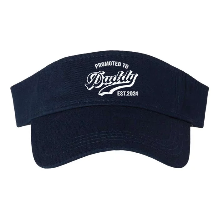 Promoted To Daddy 2024 Funny Humor New Dad Baby First Time Fathers Day Valucap Bio-Washed Visor