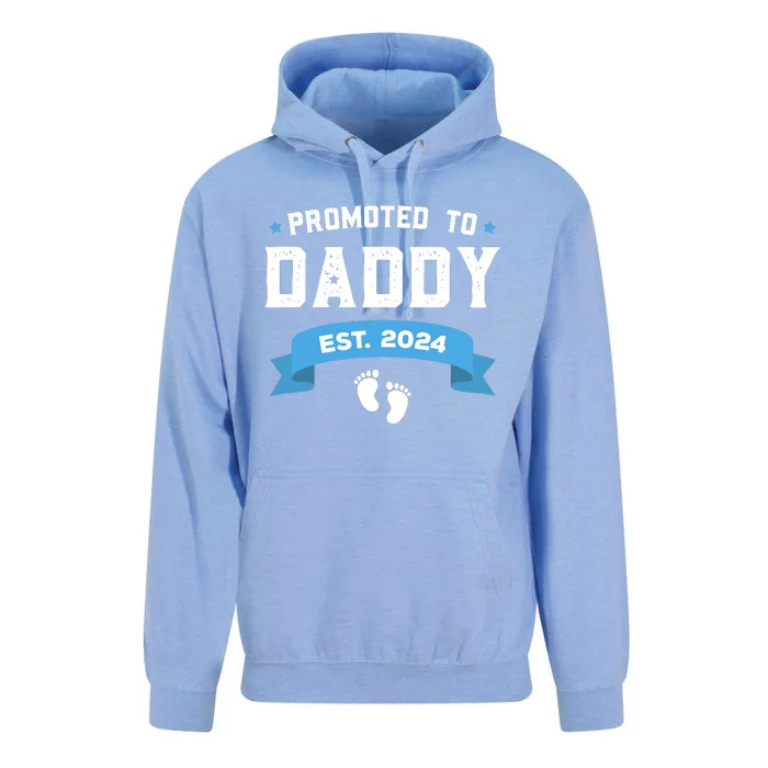 Promoted To Daddy Est. 2024 New Dad Gift First Daddy Unisex Surf Hoodie