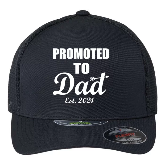 Promoted To Dad Est 2024 New Dad Flexfit Unipanel Trucker Cap