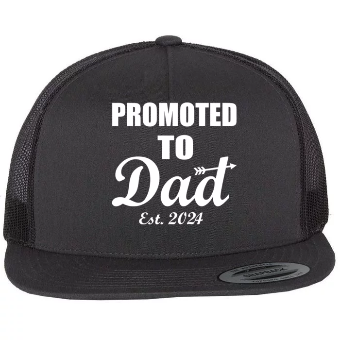 Promoted To Dad Est 2024 New Dad Flat Bill Trucker Hat