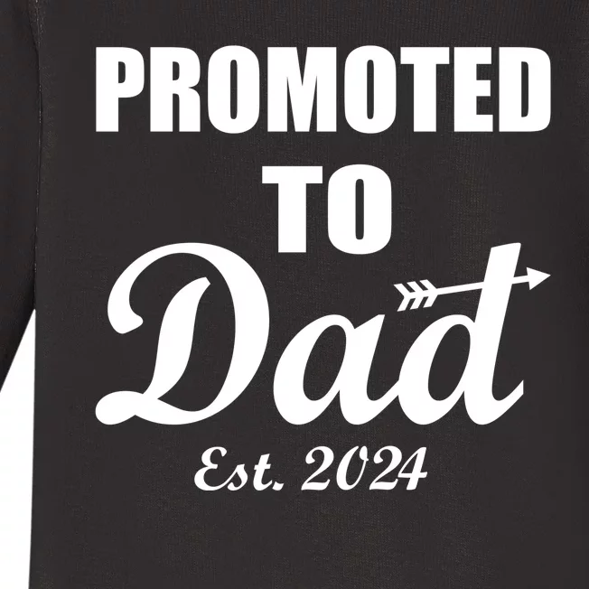 Promoted To Dad Est 2024 New Dad Baby Long Sleeve Bodysuit