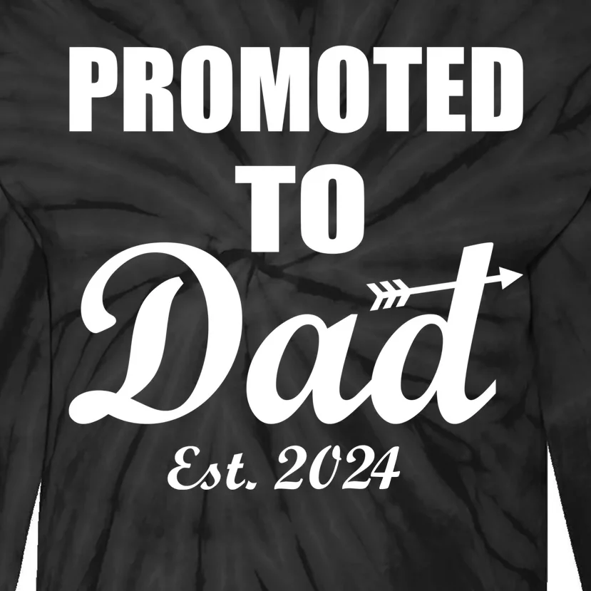 Promoted To Dad Est 2024 New Dad Tie-Dye Long Sleeve Shirt