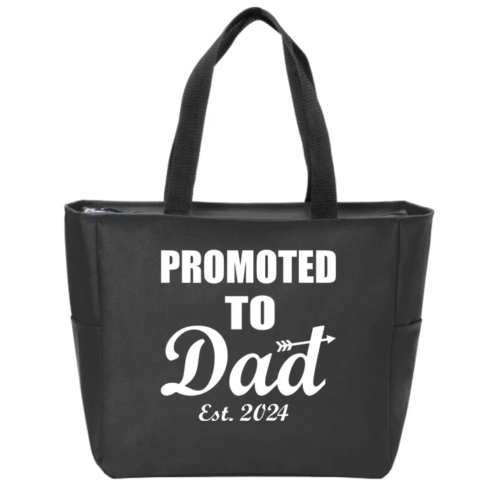 Promoted To Dad Est 2024 New Dad Zip Tote Bag