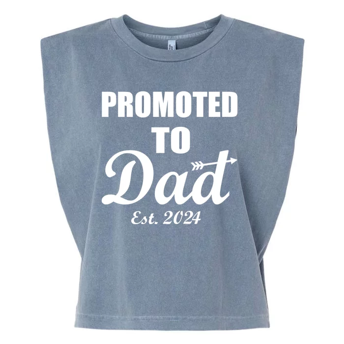 Promoted To Dad Est 2024 New Dad Garment-Dyed Women's Muscle Tee