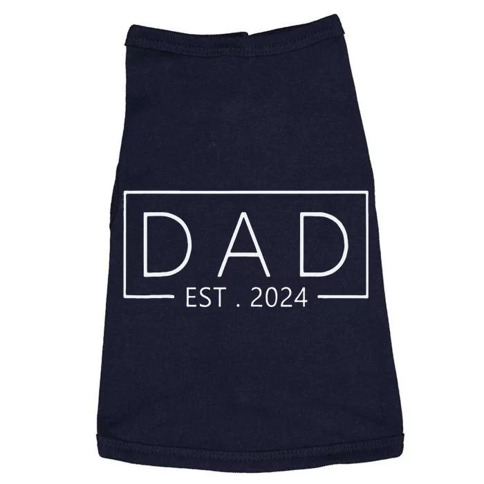 Promoted To Dad 2024 New Dad Fathers Day Baby Daddy Gift Doggie Tank