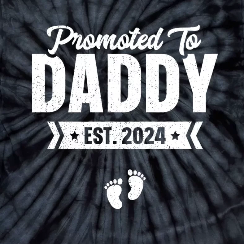 Promoted To Daddy Est. 2024 Baby Gift For New Daddy Tie-Dye T-Shirt