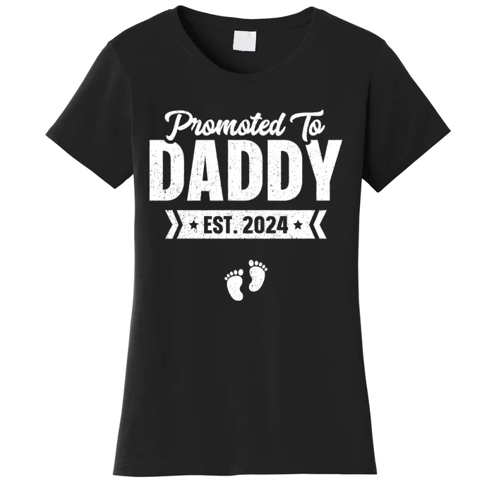 Promoted To Daddy Est. 2024 Baby Gift For New Daddy Women's T-Shirt