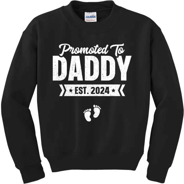 Promoted To Daddy Est. 2024 Baby Gift For New Daddy Kids Sweatshirt