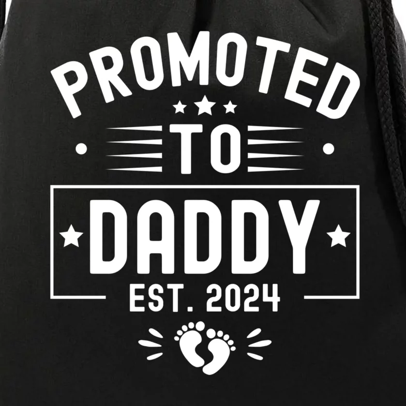 Promoted To Daddy Est. 2024 Soon To Be Dad New Daddy 2024 Drawstring Bag