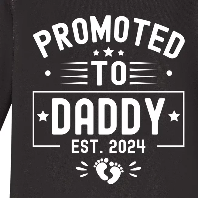 Promoted To Daddy Est. 2024 Soon To Be Dad New Daddy 2024 Baby Long Sleeve Bodysuit