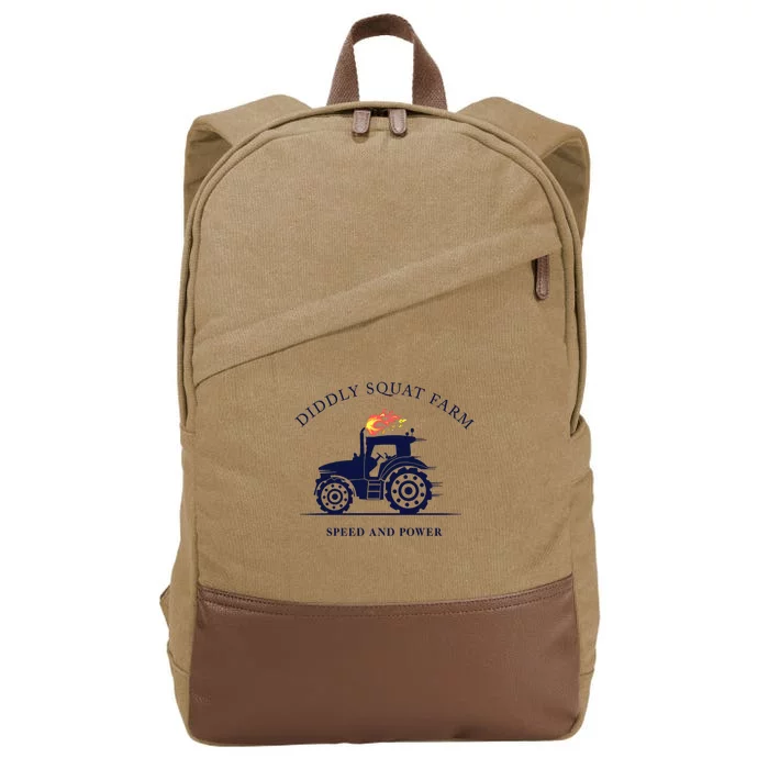 Perfect Tractor Design Diddly Squat Farm Speed And Power Cotton Canvas Backpack