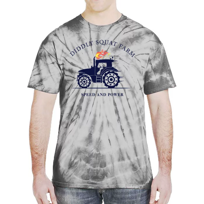 Perfect Tractor Design Diddly Squat Farm Speed And Power Tie-Dye T-Shirt