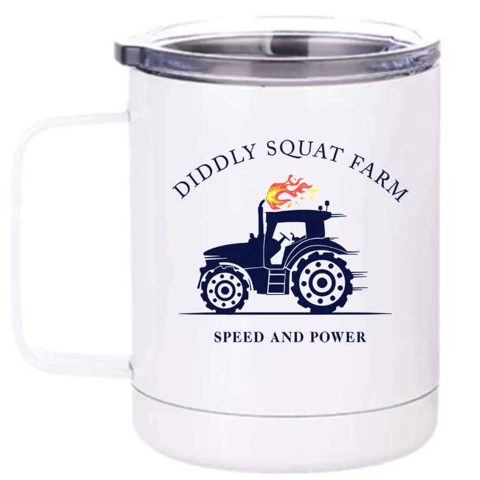 Perfect Tractor Design Diddly Squat Farm Speed And Power Front & Back 12oz Stainless Steel Tumbler Cup