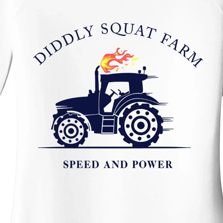 Perfect Tractor Design Diddly Squat Farm Speed And Power Women's Perfect Tri Tunic Long Sleeve Shirt