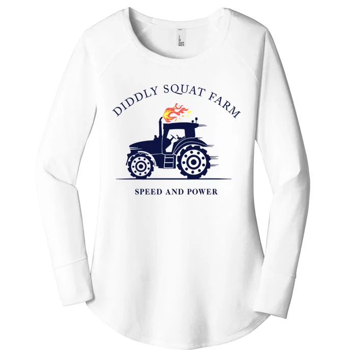 Perfect Tractor Design Diddly Squat Farm Speed And Power Women's Perfect Tri Tunic Long Sleeve Shirt