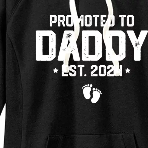 Promoted To Dad 2024 New Dad FatherS Day Soon Daddy Women's Fleece Hoodie