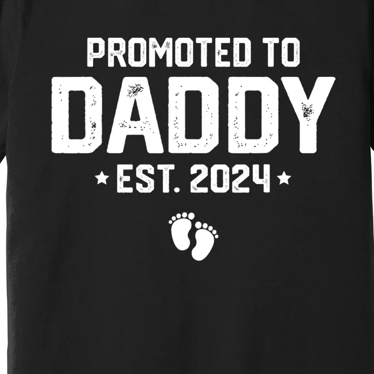 Promoted To Dad 2024 New Dad FatherS Day Soon Daddy Premium T-Shirt