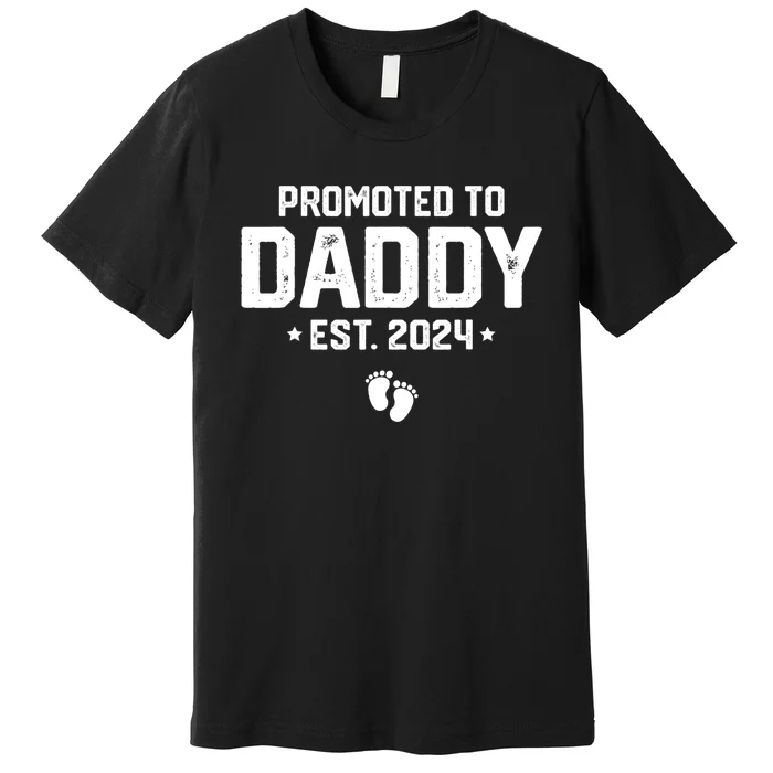 Promoted To Dad 2024 New Dad FatherS Day Soon Daddy Premium T-Shirt