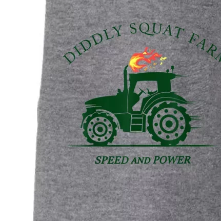 Perfect Tractor Design Diddly Squat Farm Speed And Power Doggie 3-End Fleece Hoodie