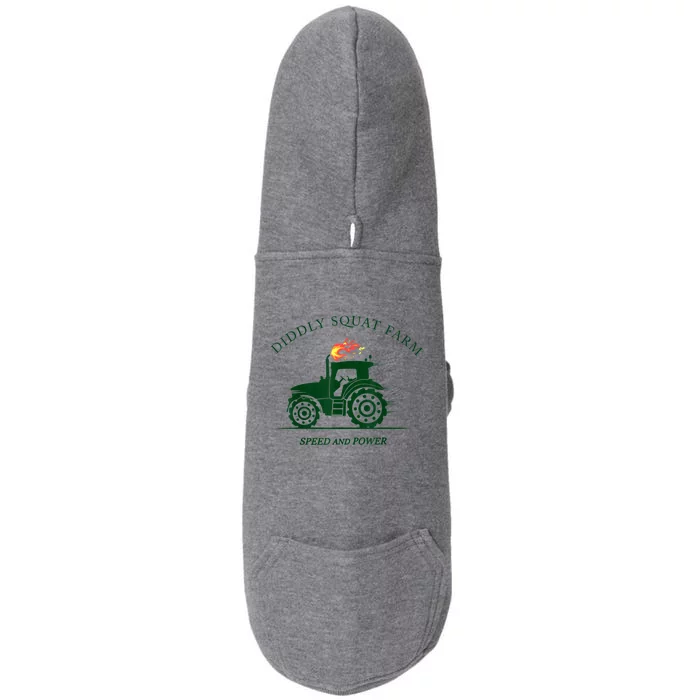 Perfect Tractor Design Diddly Squat Farm Speed And Power Doggie 3-End Fleece Hoodie