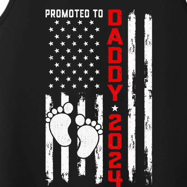 Promoted To Daddy 2024 First Time Fathers Day New Dad Gift Performance Tank