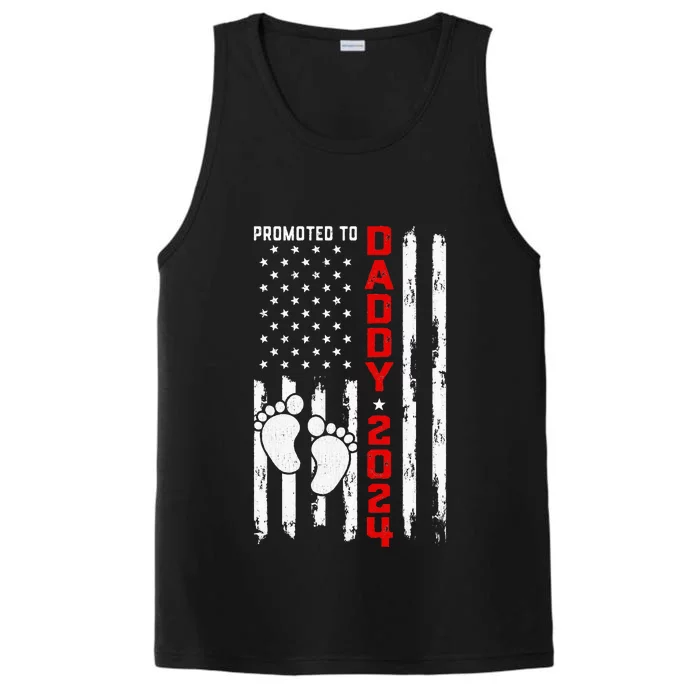 Promoted To Daddy 2024 First Time Fathers Day New Dad Gift Performance Tank