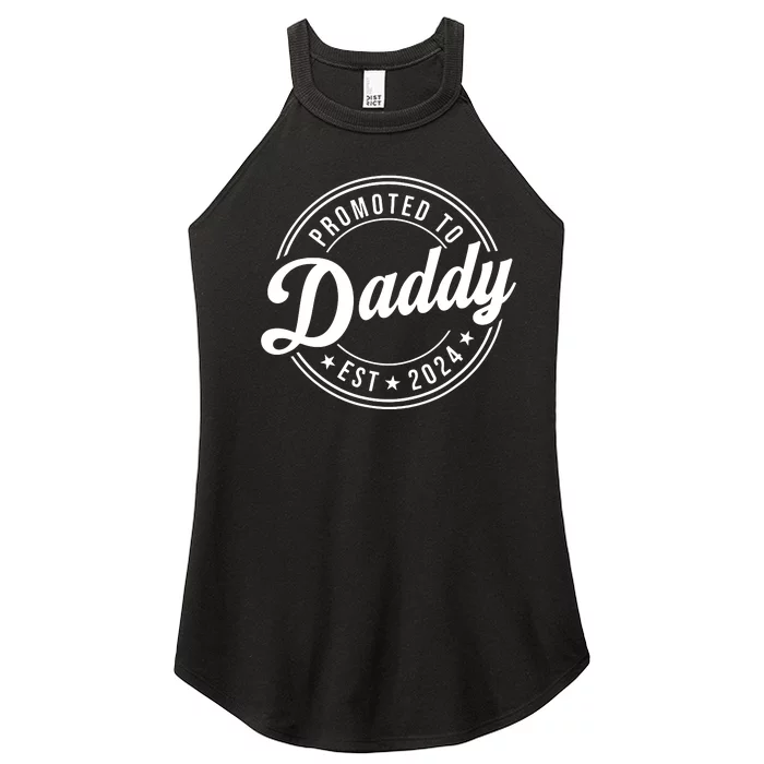 Promoted To Daddy 2024 Soon To Be Daddy Gift New Dad Women’s Perfect Tri Rocker Tank