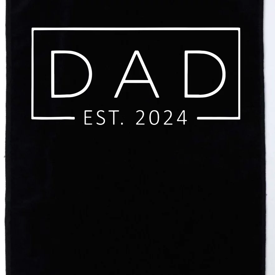 Promoted To Daddy Est 2024 Fathers Day First Time Dad 2024 Platinum Collection Golf Towel