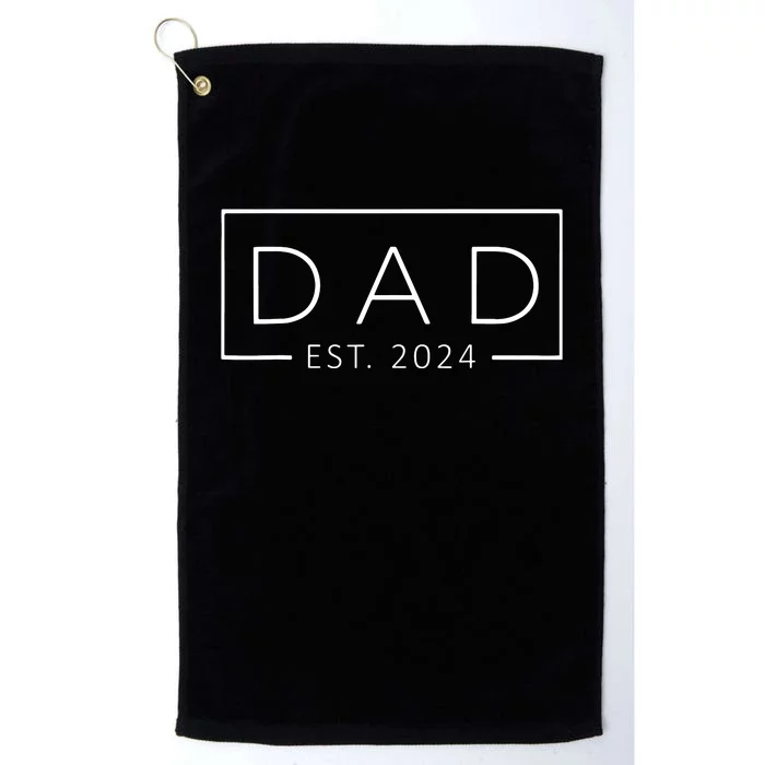 Promoted To Daddy Est 2024 Fathers Day First Time Dad 2024 Platinum Collection Golf Towel