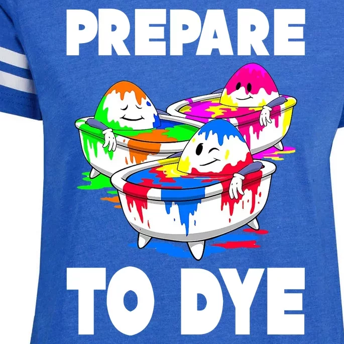 Prepare To Dye Funny Easter Egg Enza Ladies Jersey Football T-Shirt