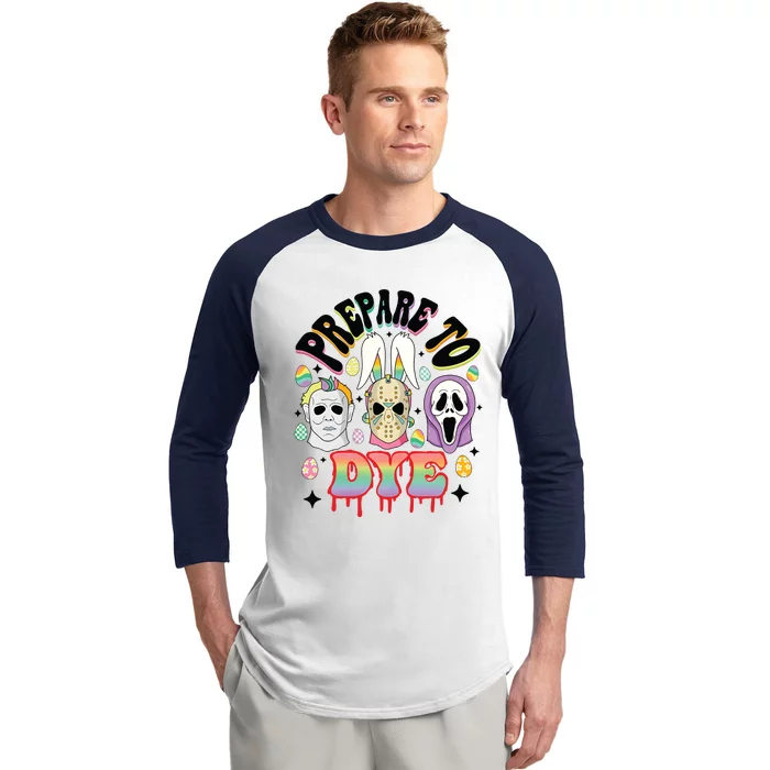 Prepare To Dye Easter Bunny Horror Movie Characters Baseball Sleeve Shirt