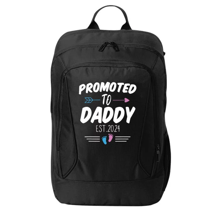 Promoted To Daddy Est 2024 Soon To Be Daddy First Time Daddy City Backpack