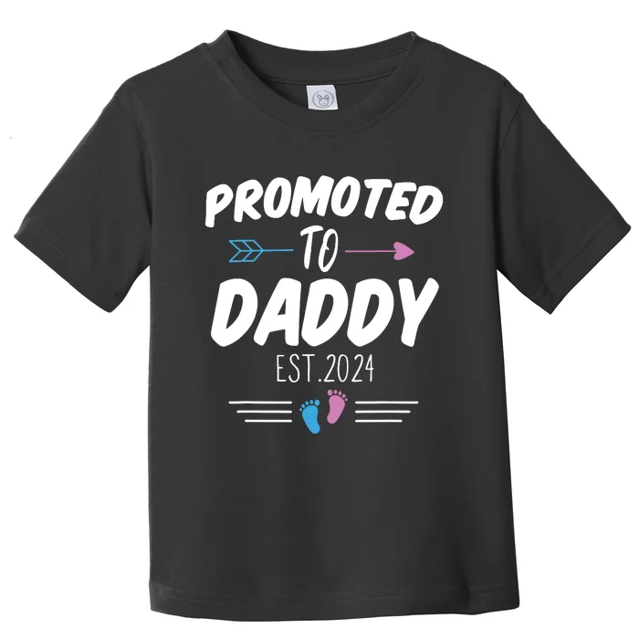 Promoted To Daddy Est 2024 Soon To Be Daddy First Time Daddy Toddler T-Shirt