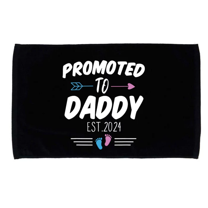 Promoted To Daddy Est 2024 Soon To Be Daddy First Time Daddy Microfiber Hand Towel