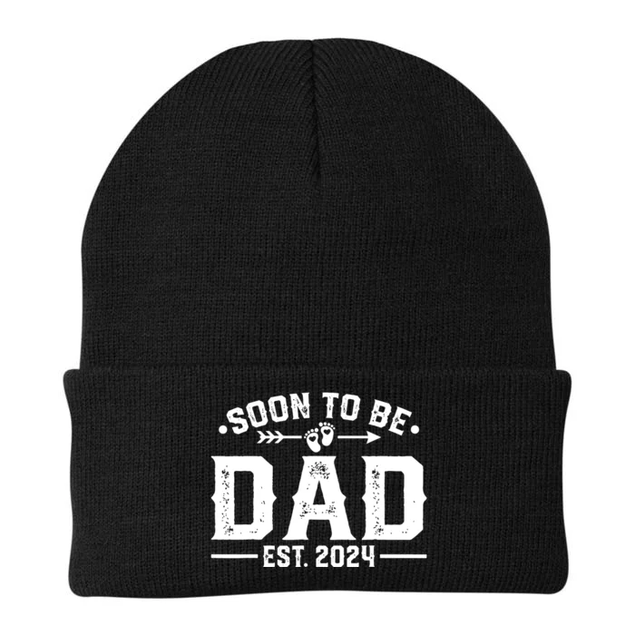 Promoted To Daddy Est 2024 Gift Soon To Be Dad 2024 Knit Cap Winter Beanie