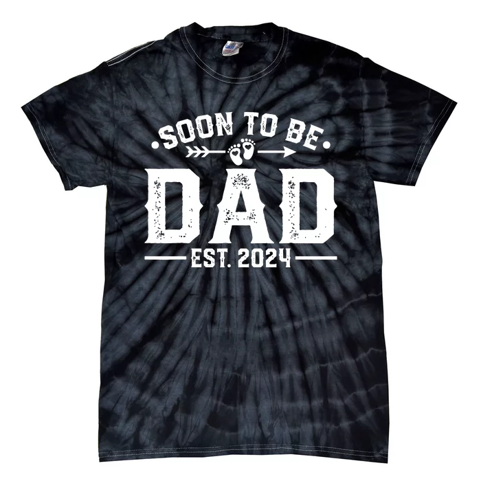 Promoted To Daddy Est 2024 Gift Soon To Be Dad 2024 Tie-Dye T-Shirt