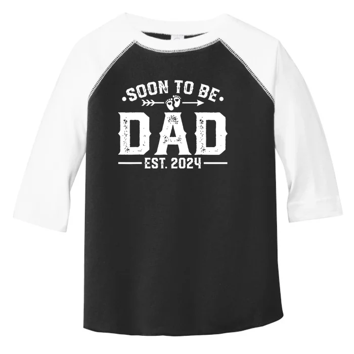 Promoted To Daddy Est 2024 Gift Soon To Be Dad 2024 Toddler Fine Jersey T-Shirt