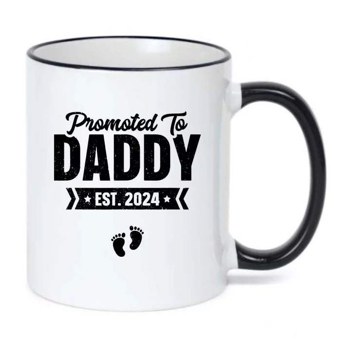 Promoted To Daddy Est 2024 Shirts Baby Gift For New Daddy Black Color Changing Mug